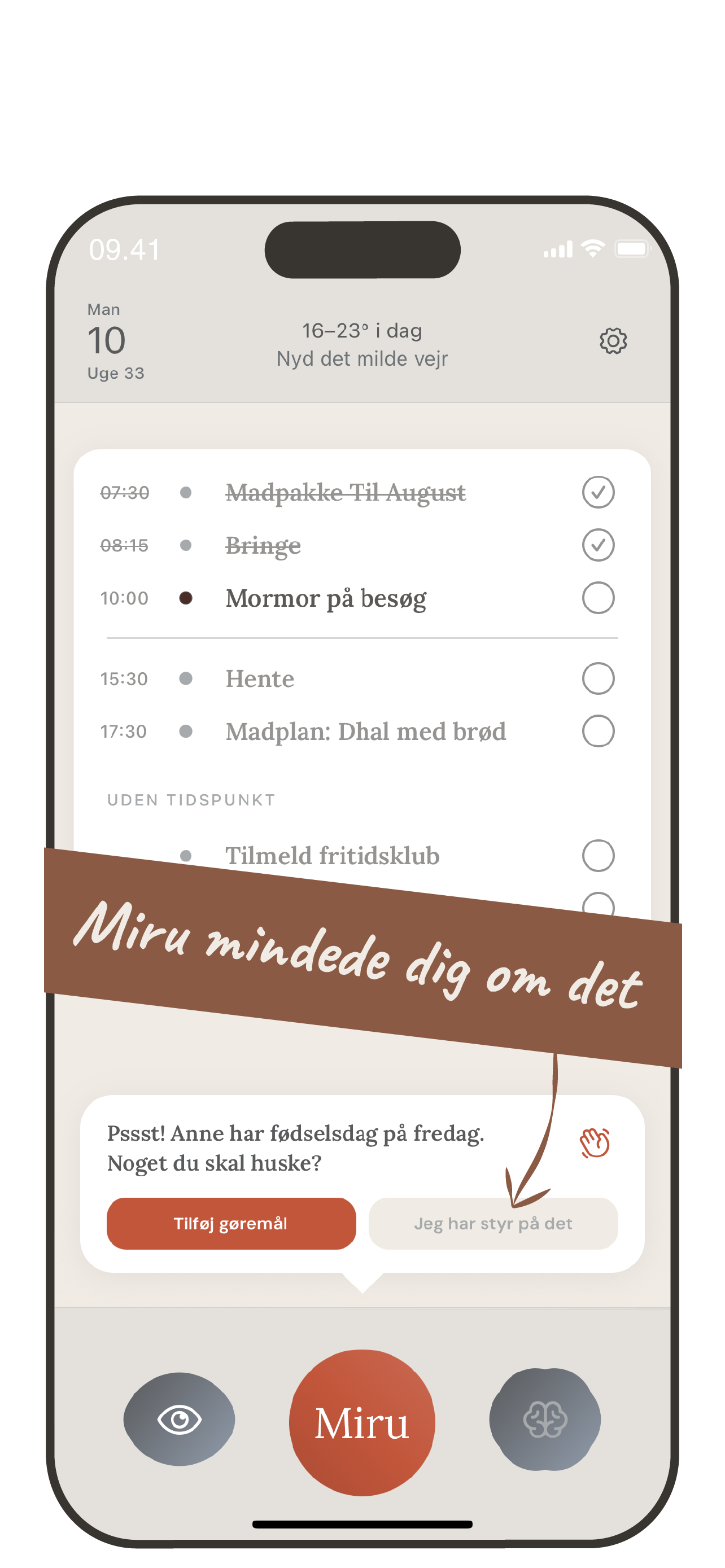 Miru minder om, at Anne har fødselsdag på fredag.